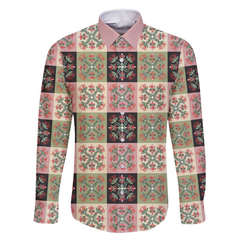 Seamless Pattern Pikake Lei Family Matching Puletasi and Hawaiian Shirt Floral Squares Pikake - Polynesian Pride