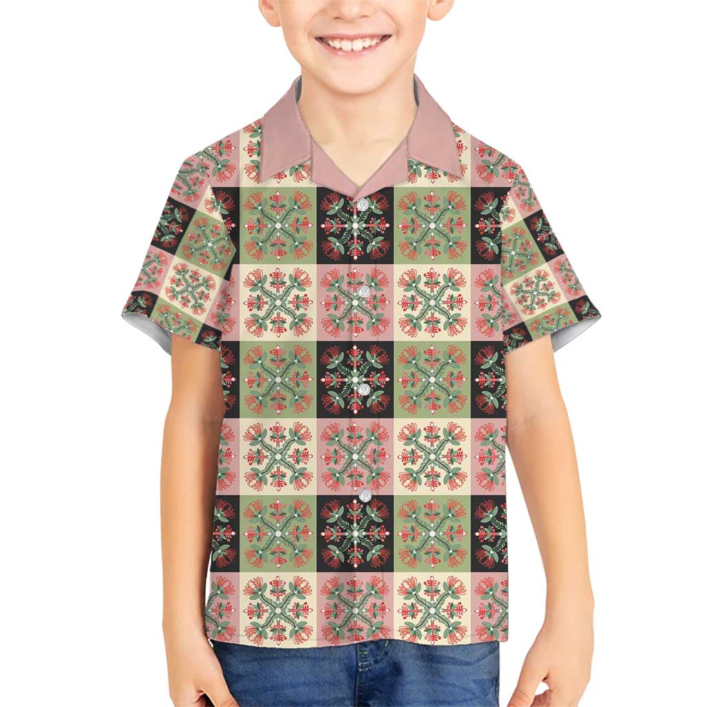 Seamless Pattern Pikake Lei Family Matching Puletasi and Hawaiian Shirt Floral Squares Pikake - Polynesian Pride