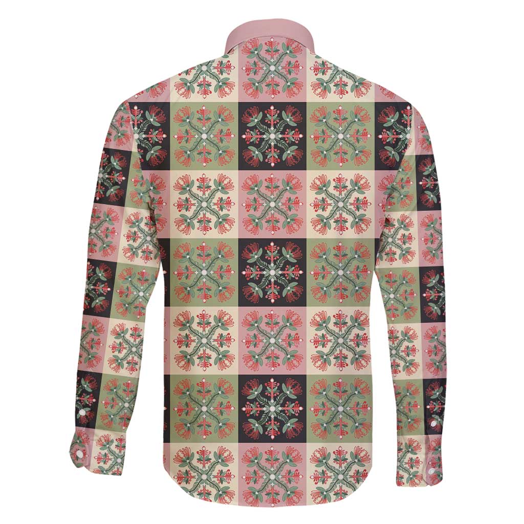 Seamless Pattern Pikake Lei Family Matching Summer Maxi Dress and Hawaiian Shirt Floral Squares Pikake - Polynesian Pride