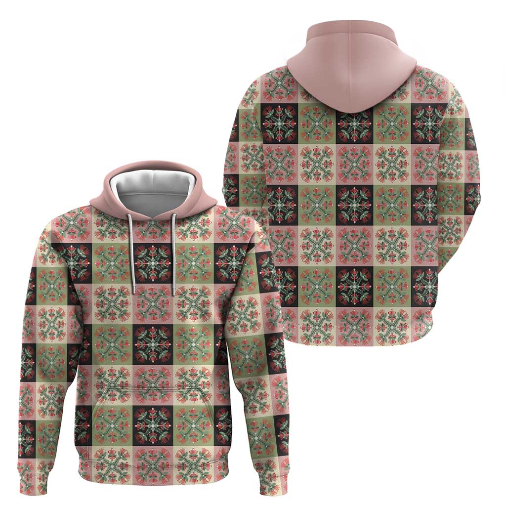 Seamless Pattern Pikake Lei Hoodie Floral Squares Pikake - Polynesian Pride