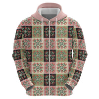 Seamless Pattern Pikake Lei Hoodie Floral Squares Pikake - Polynesian Pride