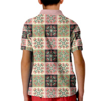 Seamless Pattern Pikake Lei Kid Polo Shirt Floral Squares Pikake LT9 - Polynesian Pride