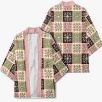 Seamless Pattern Pikake Lei Kimono Floral Squares Pikake - Polynesian Pride