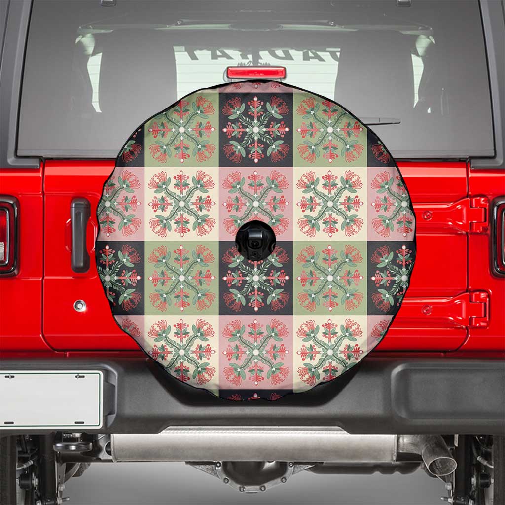 Seamless Pattern Pikake Lei Spare Tire Cover Floral Squares Pikake - Polynesian Pride
