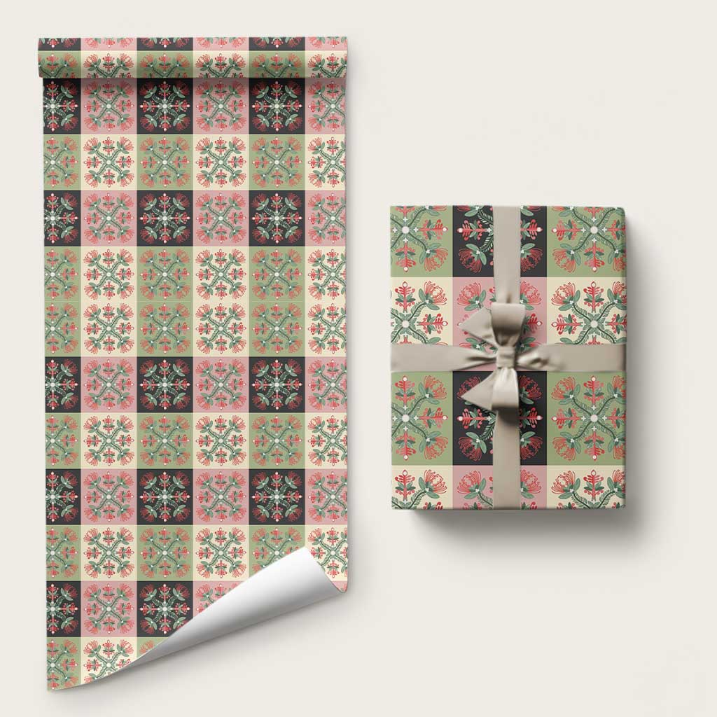 Seamless Pattern Pikake Lei Wrapping Paper Floral Squares Pikake - Polynesian Pride