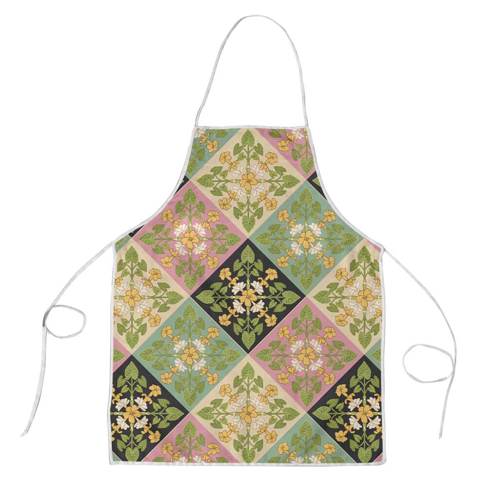 Seamless Pattern Puakenikeni and Kalo Apron - Polynesian Pride