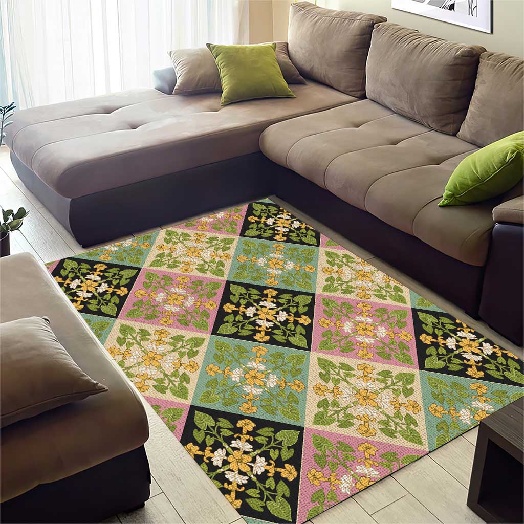 Seamless Pattern Puakenikeni and Kalo Area Rug - Polynesian Pride