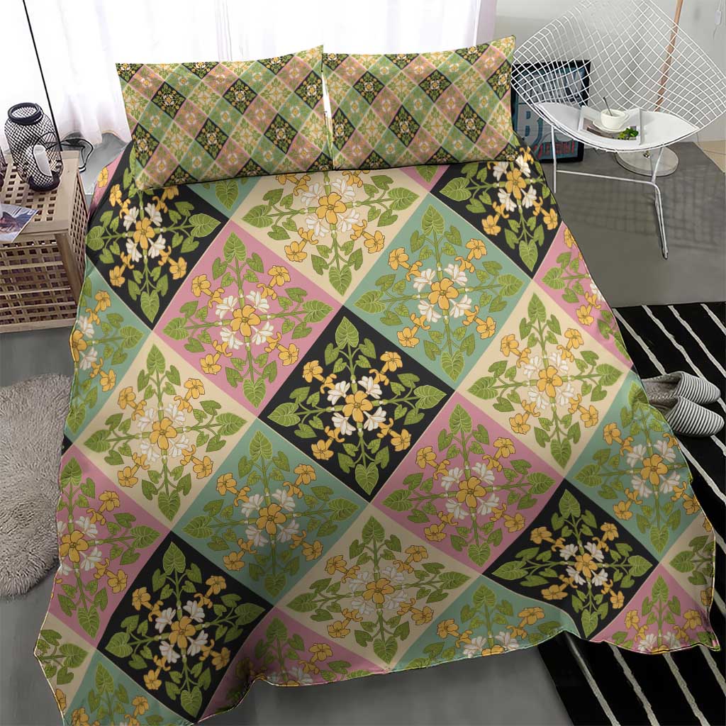 Seamless Pattern Puakenikeni and Kalo Bedding Set - Polynesian Pride