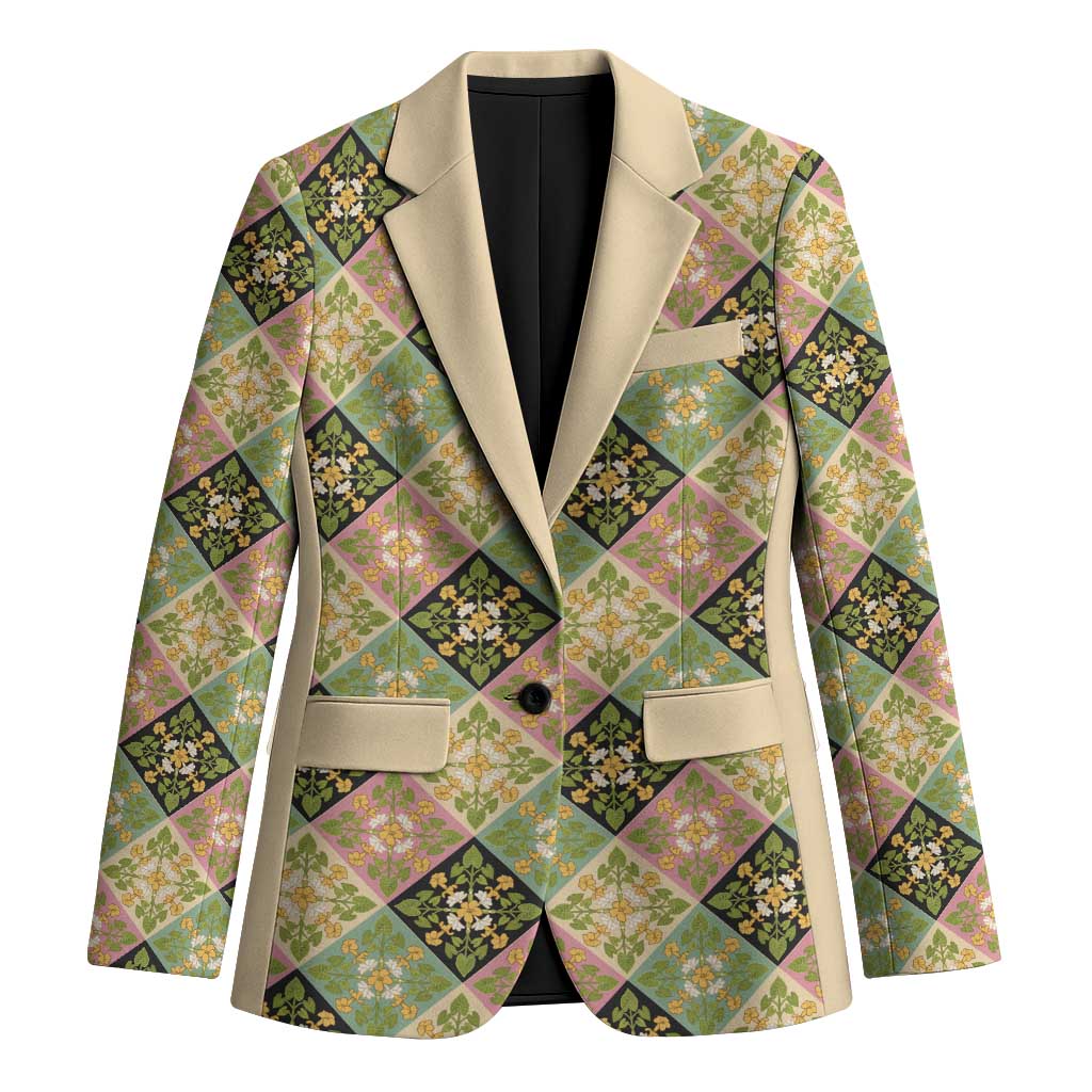 Seamless Pattern Puakenikeni and Kalo Blazer - Polynesian Pride