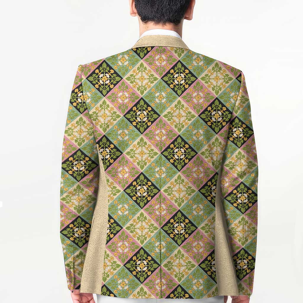 Seamless Pattern Puakenikeni and Kalo Blazer - Polynesian Pride