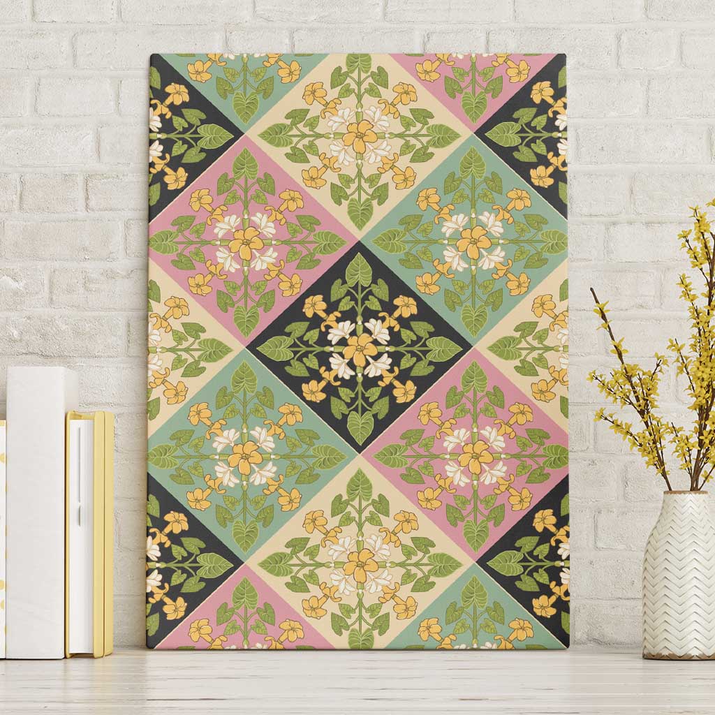 Seamless Pattern Puakenikeni and Kalo Canvas Wall Art - Polynesian Pride