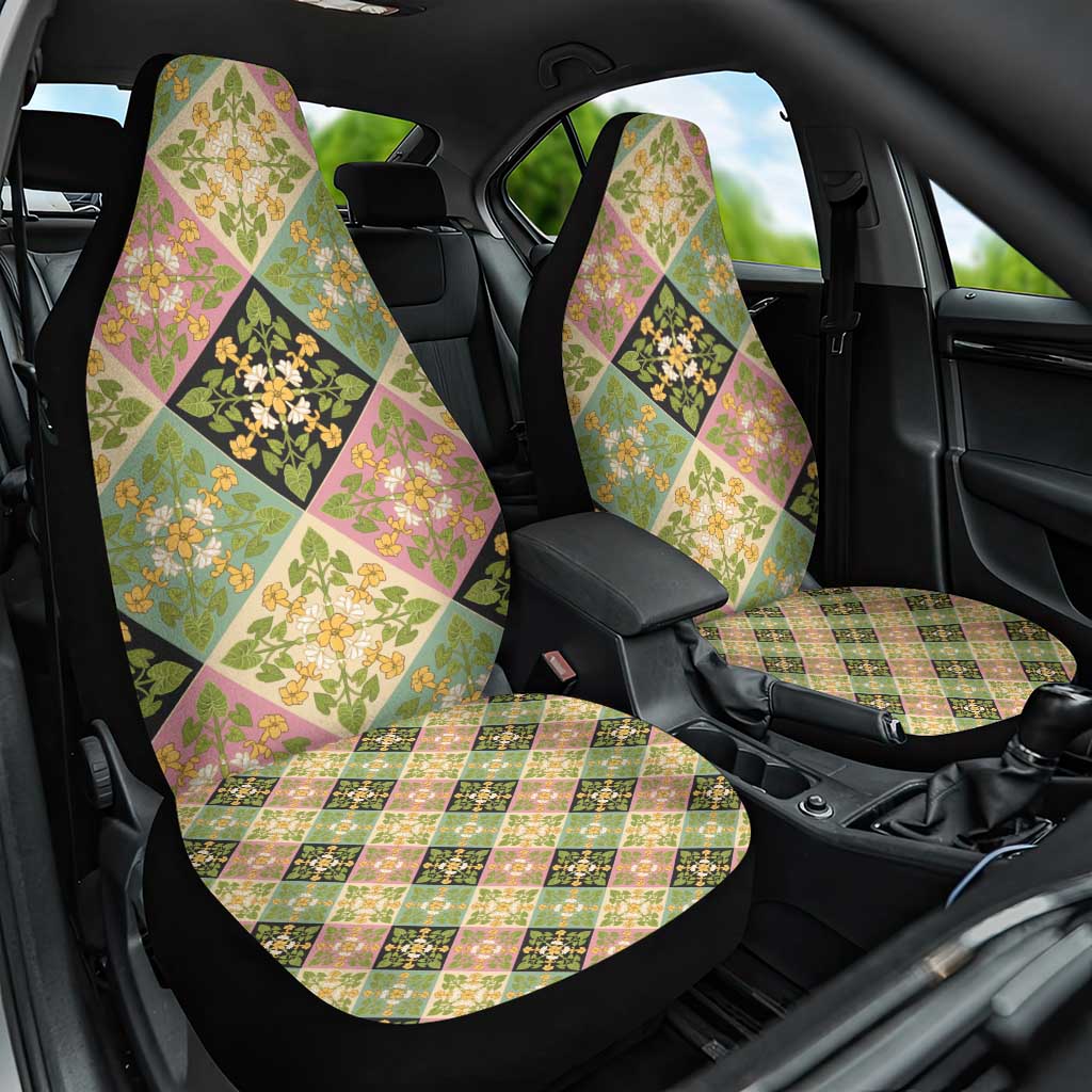 Seamless Pattern Puakenikeni and Kalo Car Seat Cover - Polynesian Pride