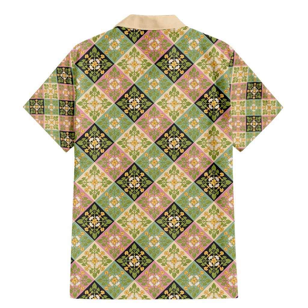 Seamless Pattern Puakenikeni and Kalo Family Matching Mermaid Dress and Hawaiian Shirt - Polynesian Pride