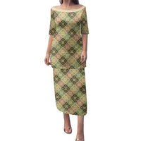 Seamless Pattern Puakenikeni and Kalo Family Matching Puletasi and Hawaiian Shirt - Polynesian Pride