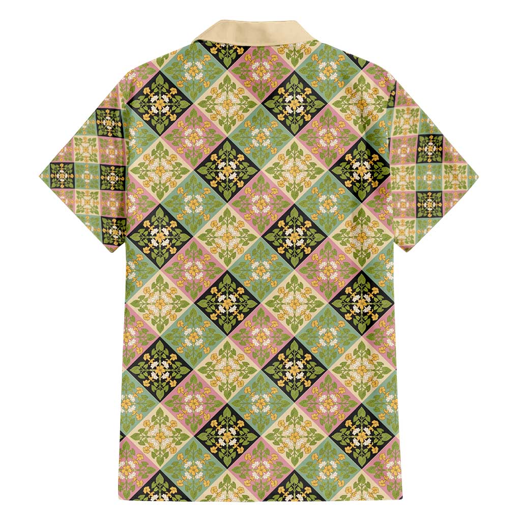 Seamless Pattern Puakenikeni and Kalo Family Matching Summer Maxi Dress and Hawaiian Shirt - Polynesian Pride