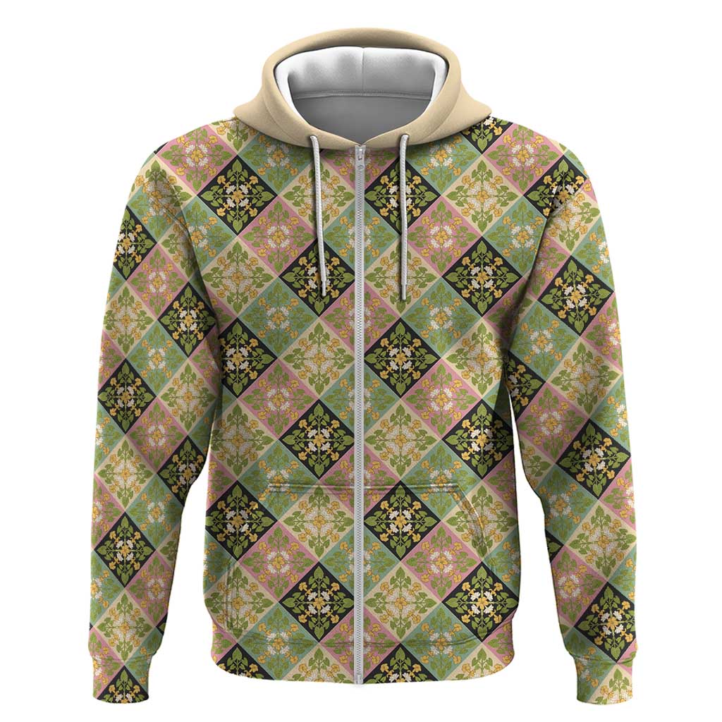 Seamless Pattern Puakenikeni and Kalo Hoodie - Polynesian Pride