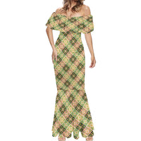 Seamless Pattern Puakenikeni and Kalo Mermaid Dress LT9 - Polynesian Pride