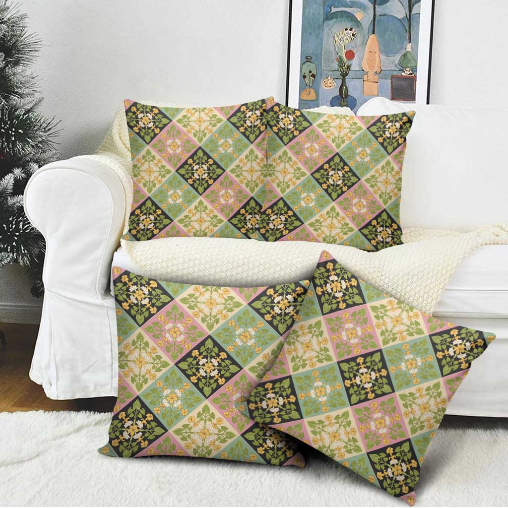 Seamless Pattern Puakenikeni and Kalo Pillow Cover - Polynesian Pride