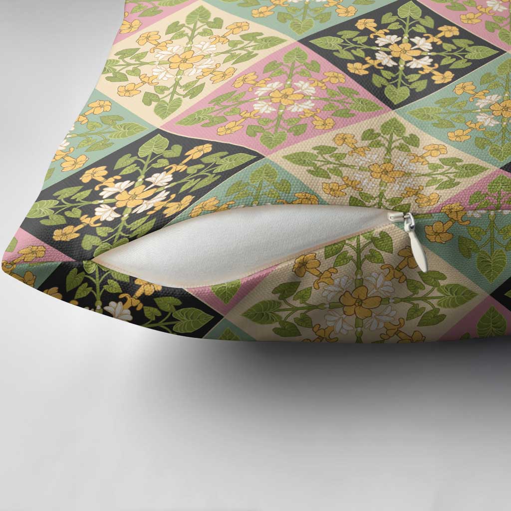 Seamless Pattern Puakenikeni and Kalo Pillow Cover - Polynesian Pride