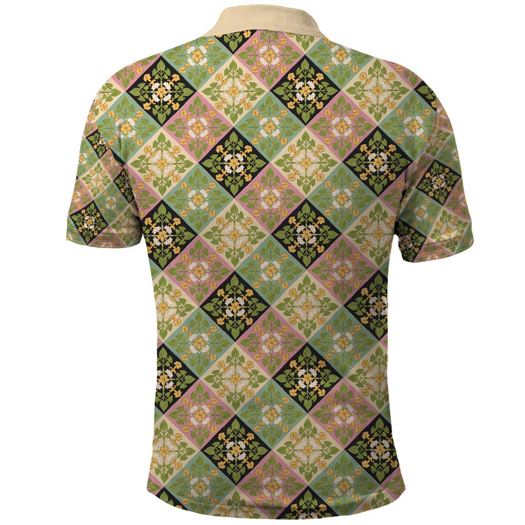 Seamless Pattern Puakenikeni and Kalo Polo Shirt LT9 - Polynesian Pride