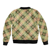 Seamless Pattern Puakenikeni and Kalo Sleeve Zip Bomber Jacket - Polynesian Pride