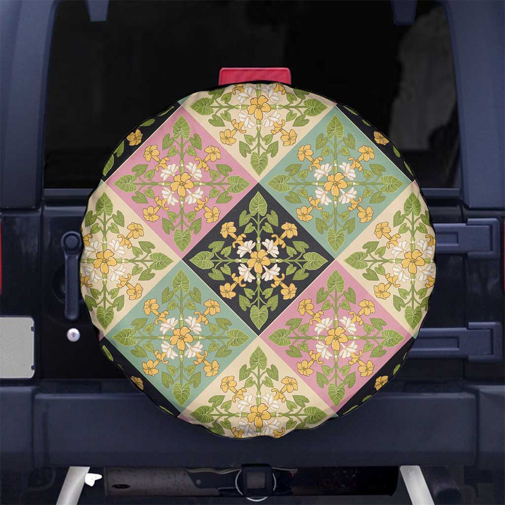 Seamless Pattern Puakenikeni and Kalo Spare Tire Cover - Polynesian Pride