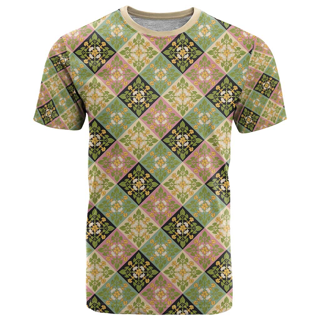 Seamless Pattern Puakenikeni and Kalo T Shirt - Polynesian Pride