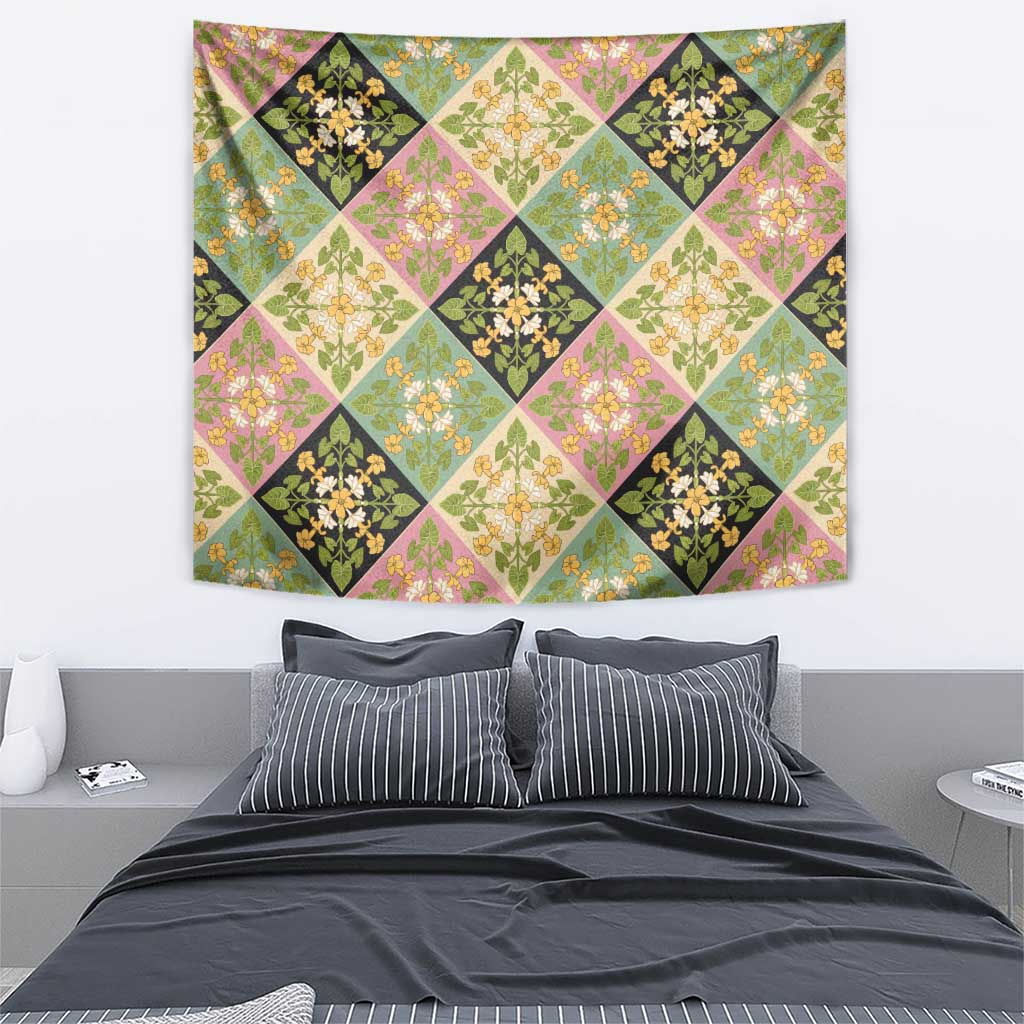 Seamless Pattern Puakenikeni and Kalo Tapestry LT9 - Polynesian Pride