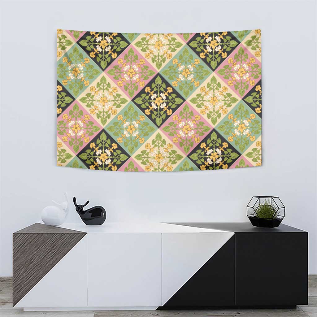 Seamless Pattern Puakenikeni and Kalo Tapestry LT9 - Polynesian Pride