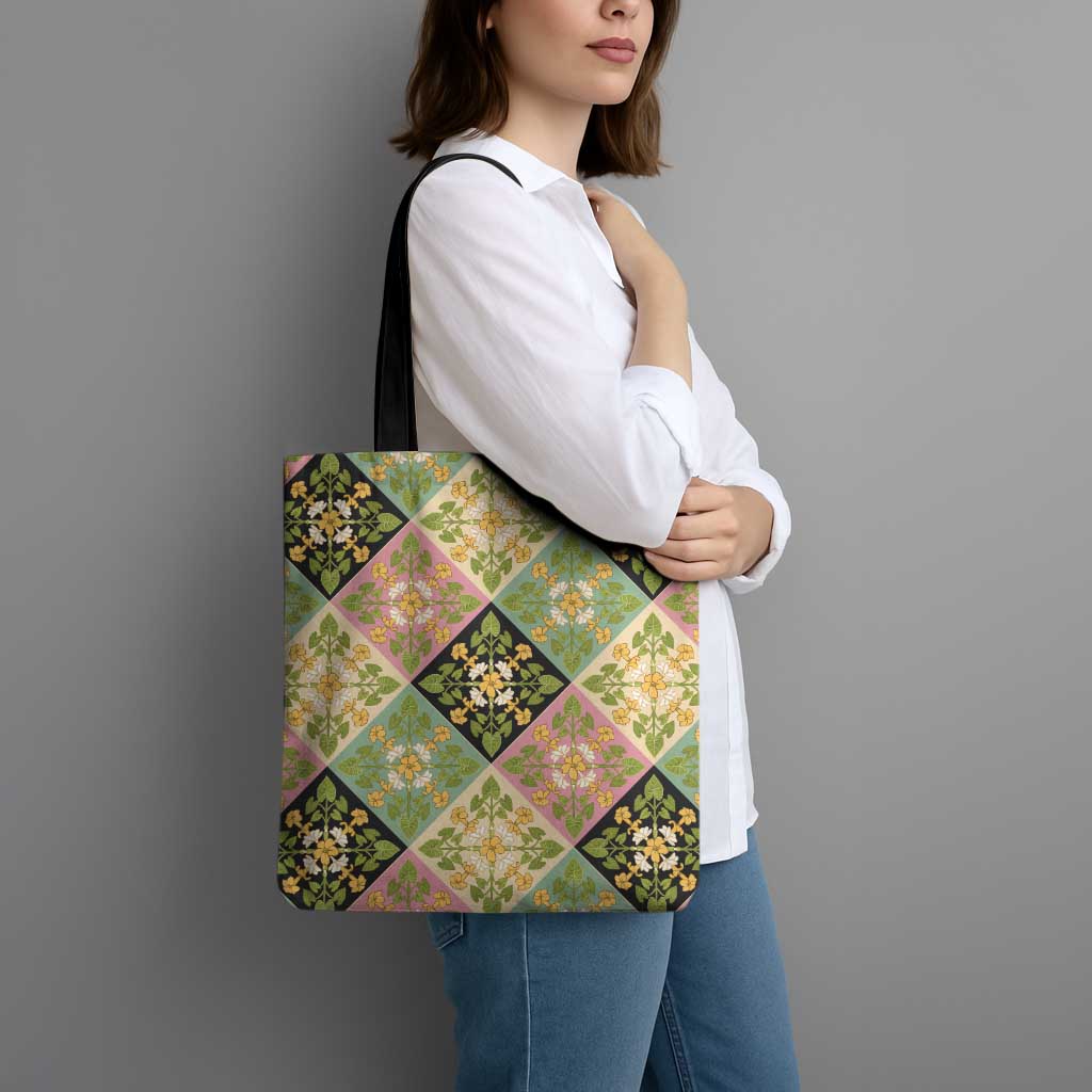 Seamless Pattern Puakenikeni and Kalo Tote Bag - Polynesian Pride