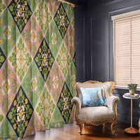 Seamless Pattern Puakenikeni and Kalo Window Curtain - Polynesian Pride