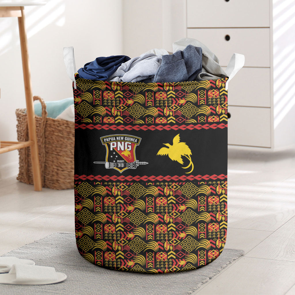 Papua New Guinea Kumuls Laundry Basket Bird of Paradise Black Version