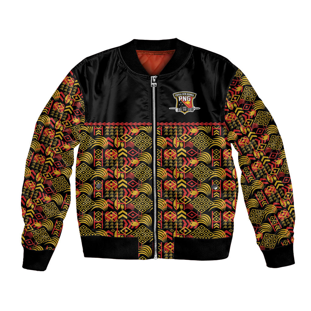 Papua New Guinea Kumuls Bomber Jacket Bird of Paradise Black Version