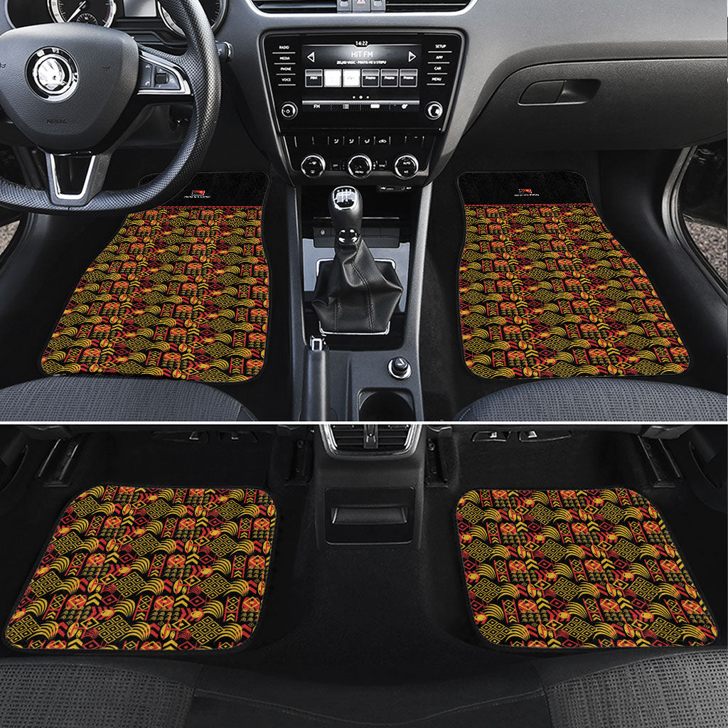 Papua New Guinea Kumuls Car Mats Bird of Paradise Black Version