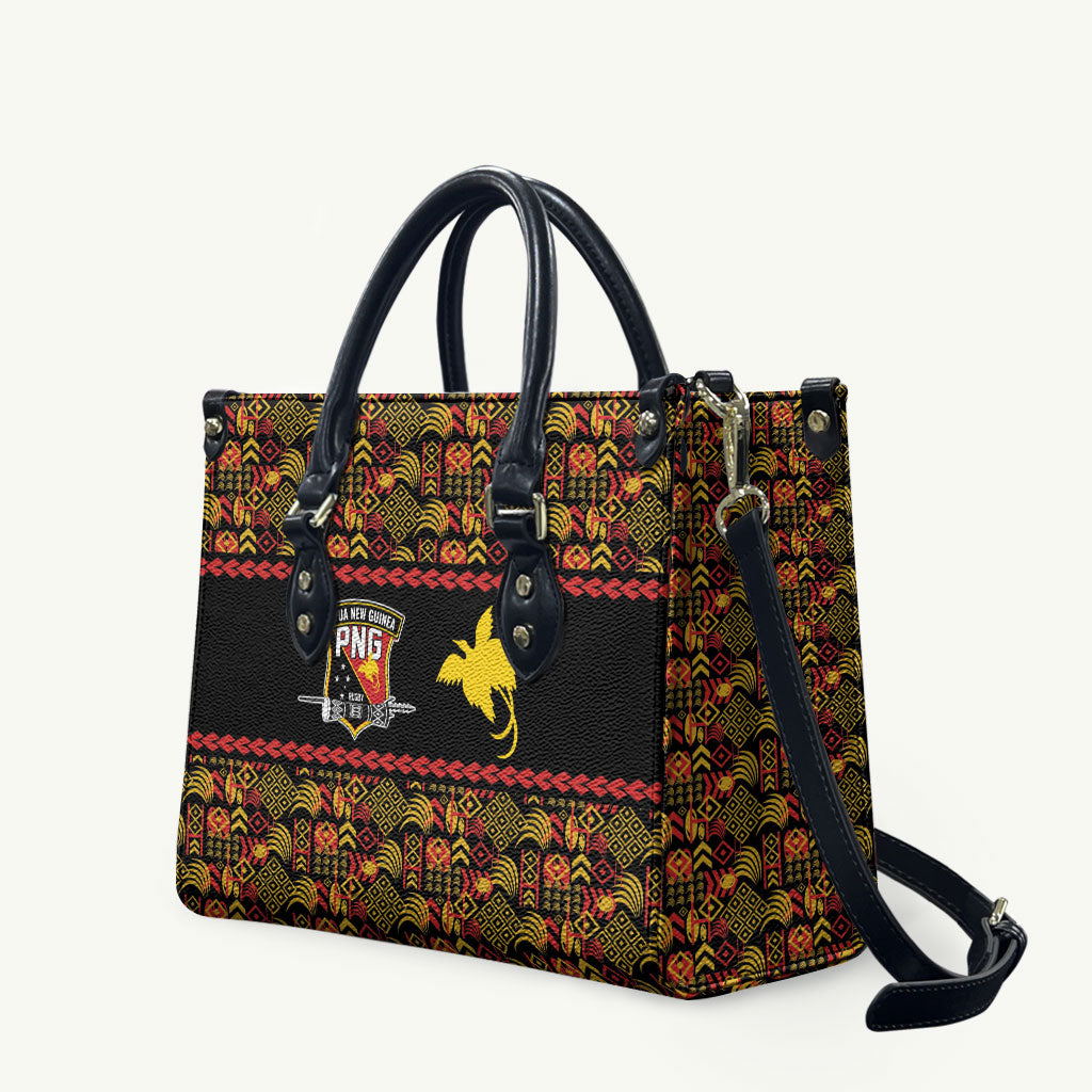 Papua New Guinea Kumuls Leather Bag Bird of Paradise Black Version