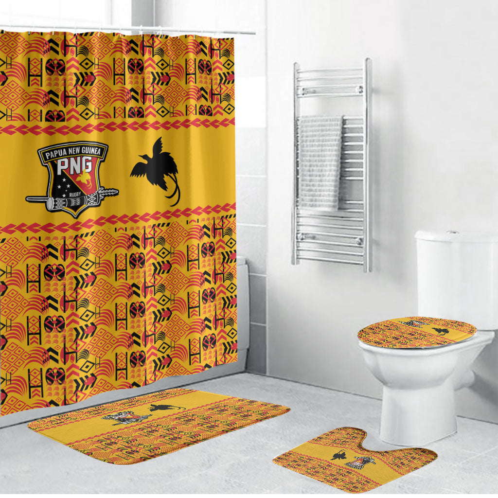 Papua New Guinea Kumuls Bathroom Set Bird of Paradise Gold Version LT9 Bathroom Set (4 pcs) Gold - Polynesian Pride