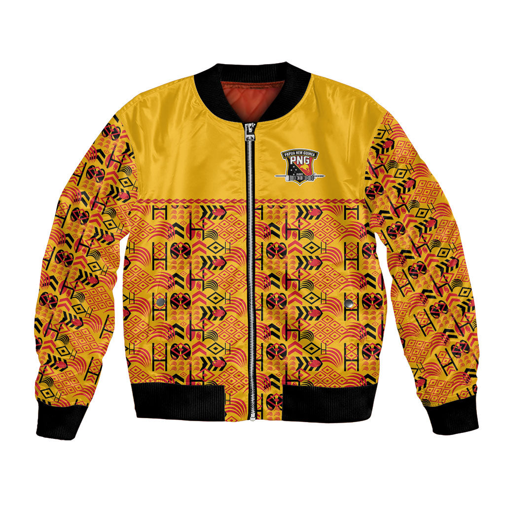 Papua New Guinea Kumuls Bomber Jacket Bird of Paradise Gold Version