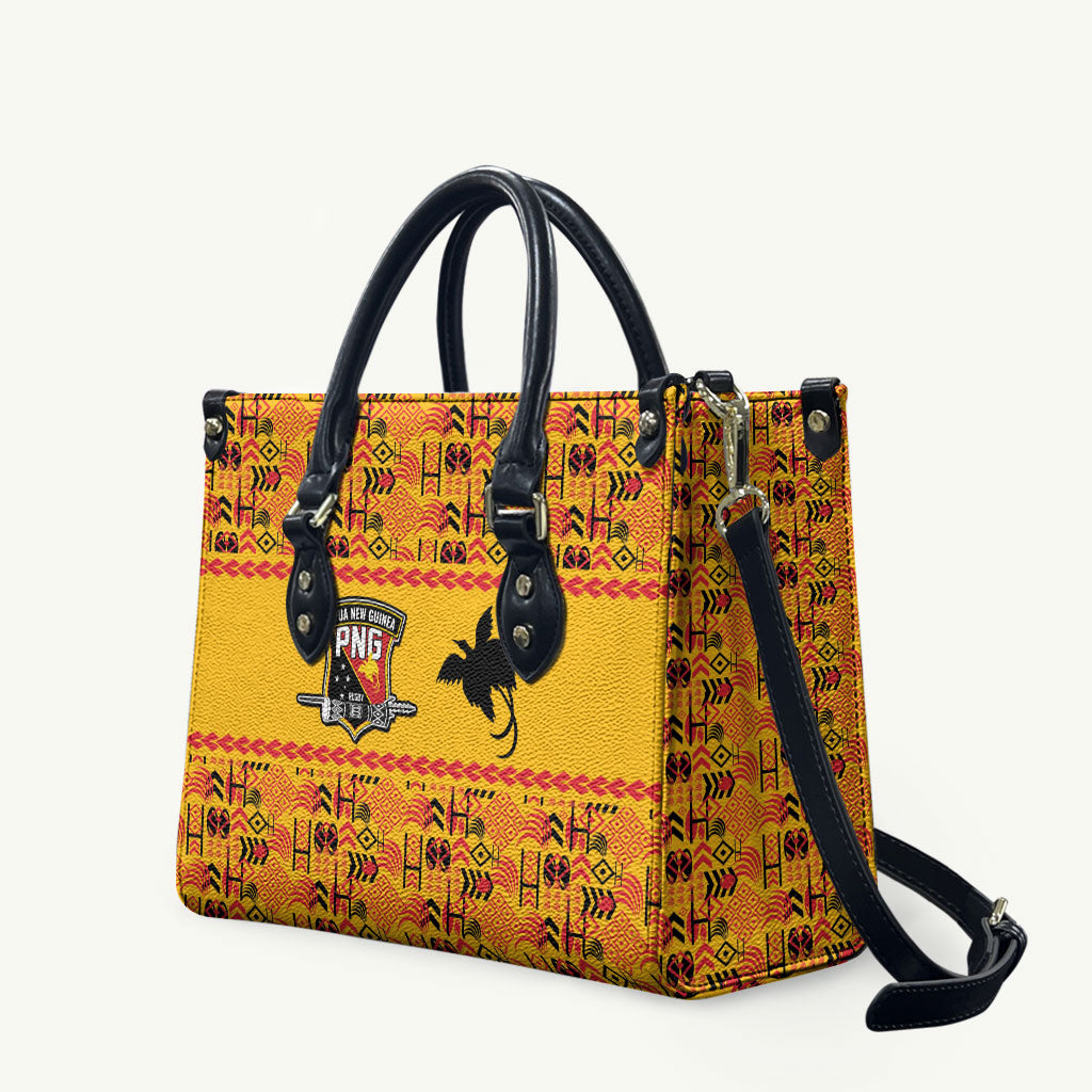 Papua New Guinea Kumuls Leather Bag Bird of Paradise Gold Version