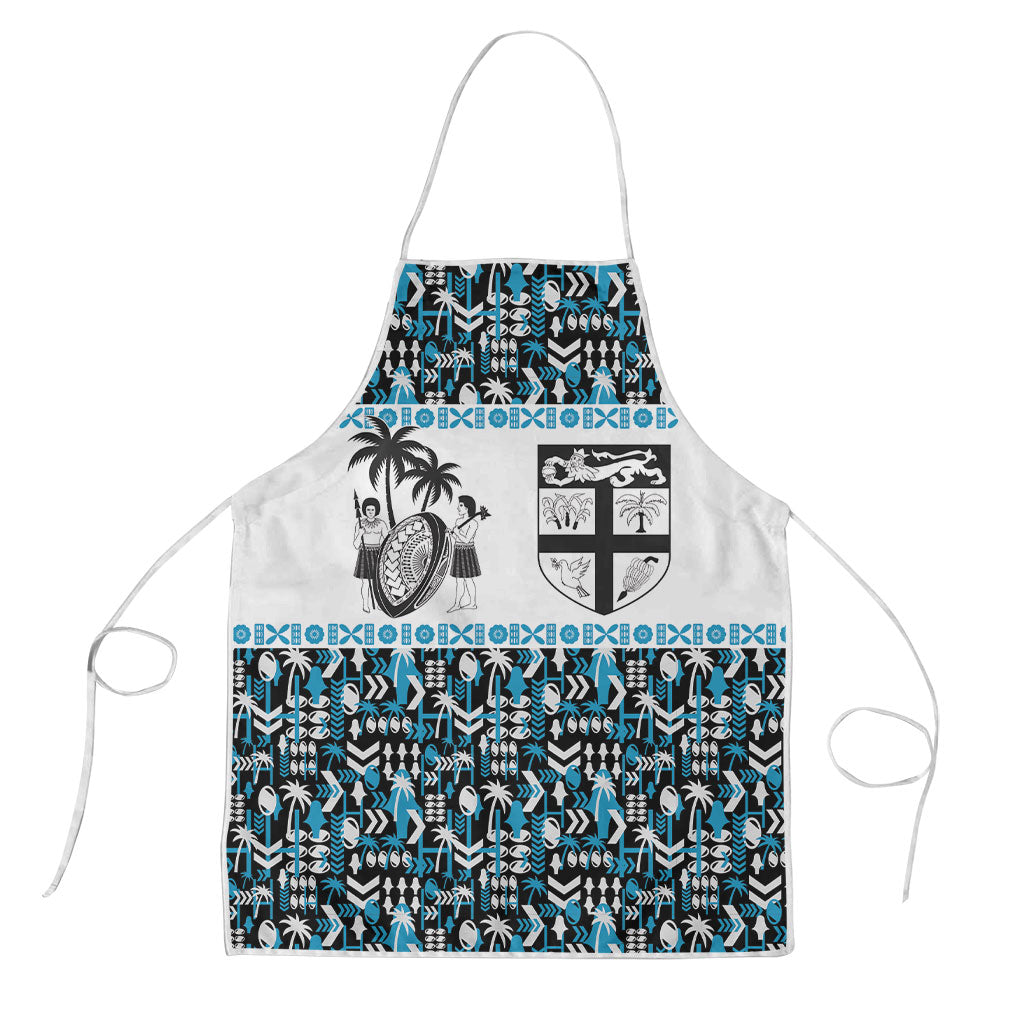 Fiji Bati Apron Bati Island Warrior Geometry LT9 Blue - Polynesian Pride