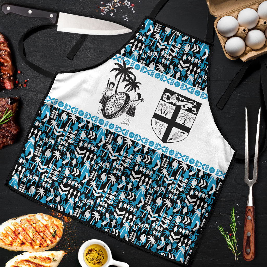 Fiji Bati Apron Bati Island Warrior Geometry LT9 Blue - Polynesian Pride