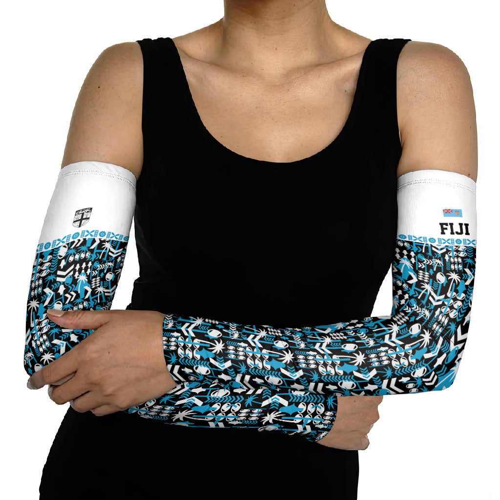 Fiji Bati Arm Sleeves Bati Island Warrior Geometry LT9 - Polynesian Pride