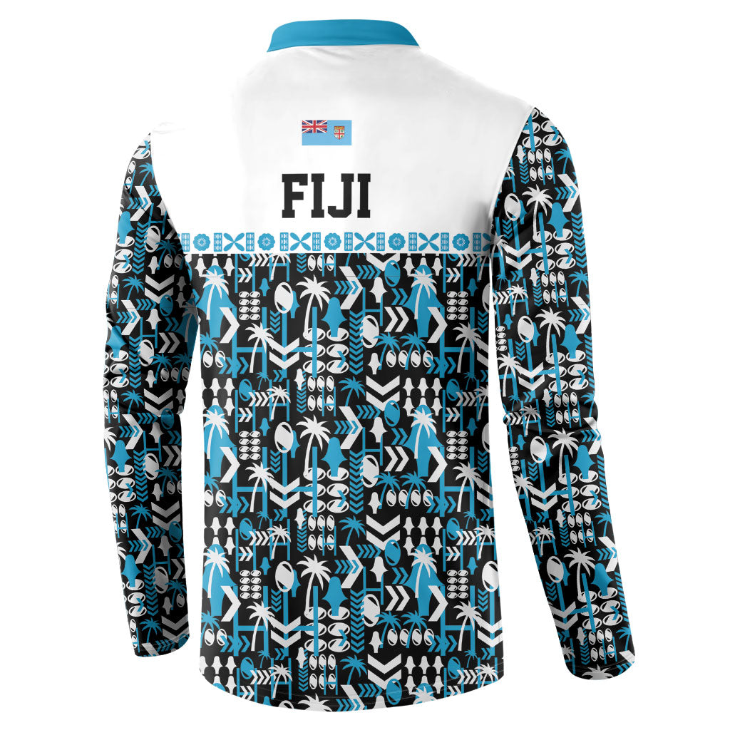 Fiji Bati Button Sweatshirt Bati Island Warrior Geometry LT9 - Polynesian Pride