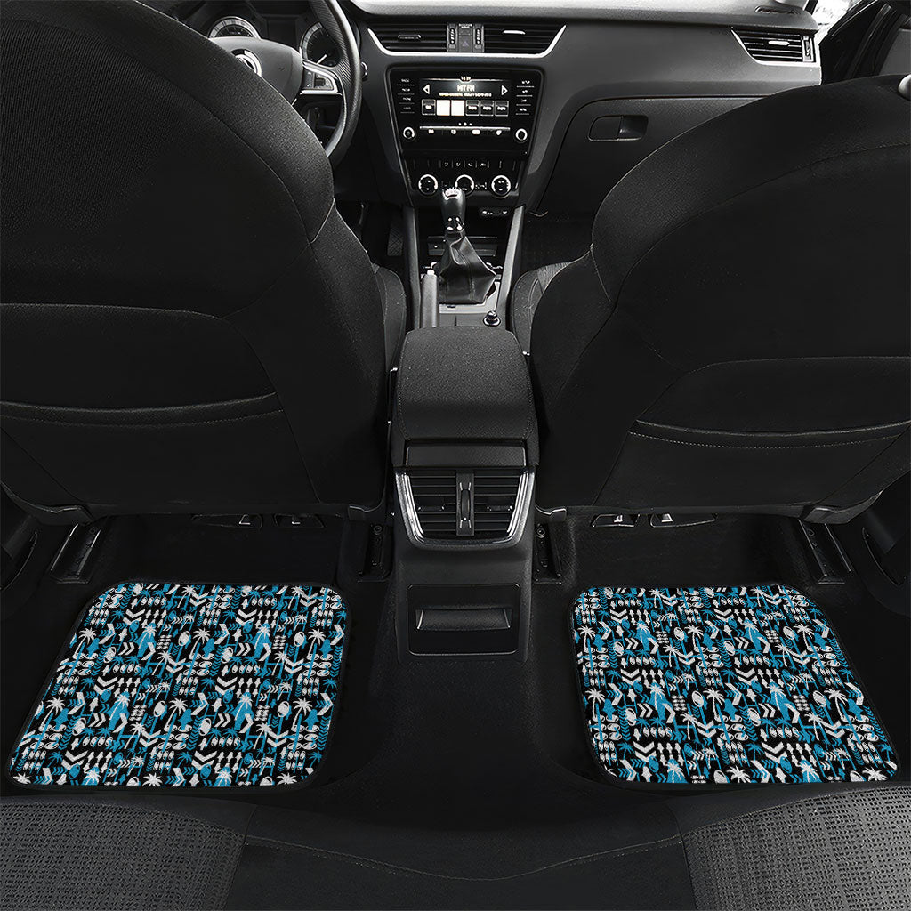 Fiji Bati Car Mats Bati Island Warrior Geometry LT9 Set 2pcs - Back Blue - Polynesian Pride