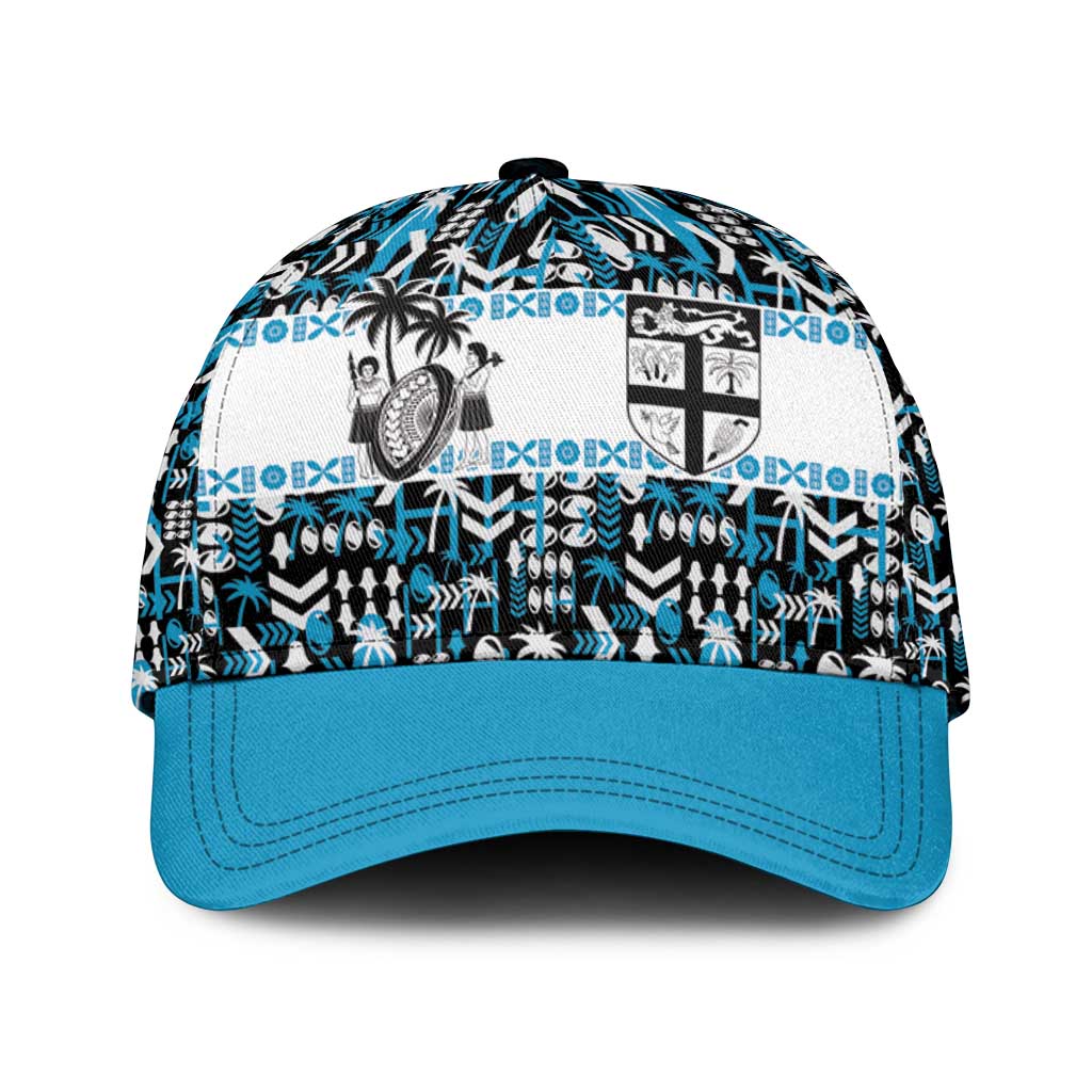 Fiji Bati Classic Cap Bati Island Warrior Geometry LT9 Universal Fit Blue - Polynesian Pride