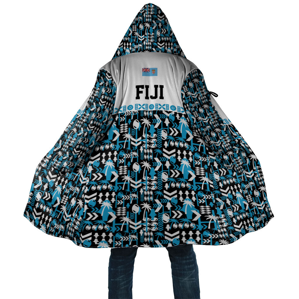 Fiji Bati Cloak Bati Island Warrior Geometry LT9 Unisex Blue - Polynesian Pride
