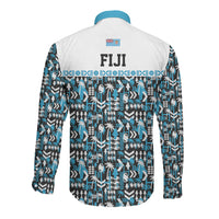 Fiji Bati Long Sleeve Button Shirt Bati Island Warrior Geometry LT9 - Polynesian Pride