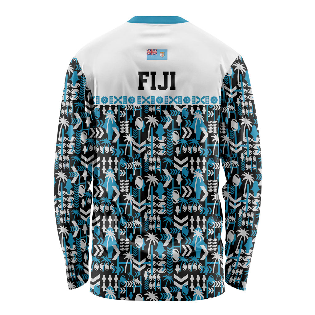 Fiji Bati Long Sleeve Shirt Bati Island Warrior Geometry LT9 - Polynesian Pride