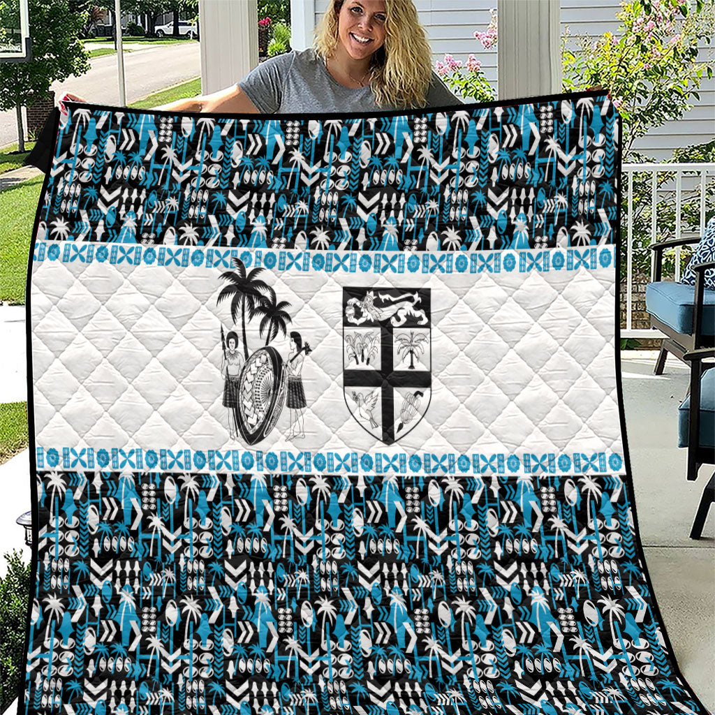 Fiji Bati Quilt Bati Island Warrior Geometry LT9 Blue - Polynesian Pride