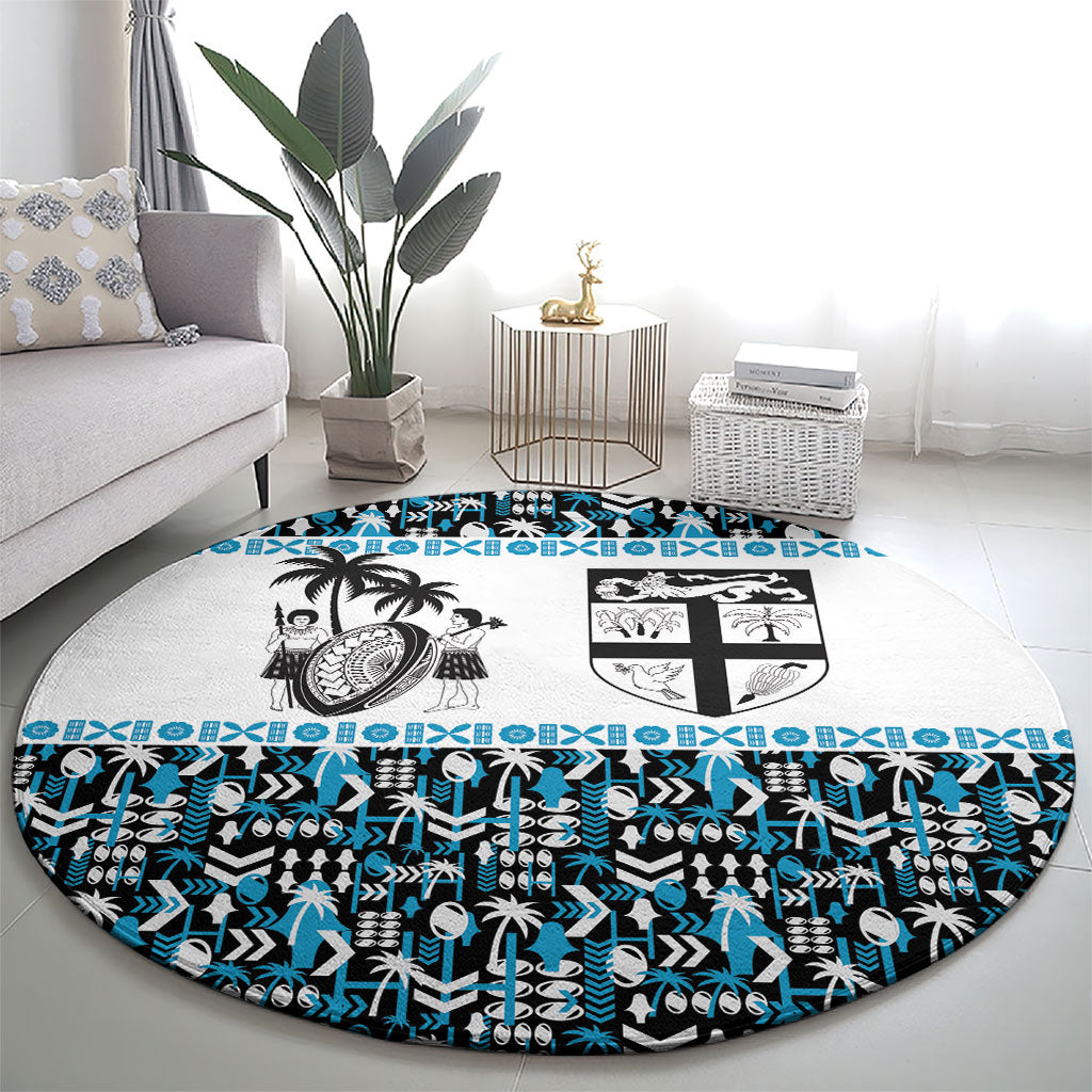 Fiji Bati Round Carpet Bati Island Warrior Geometry LT9 - Polynesian Pride