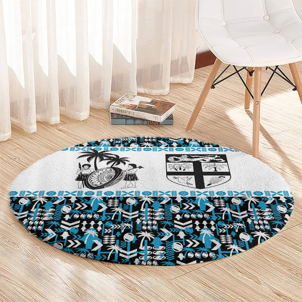Fiji Bati Round Carpet Bati Island Warrior Geometry LT9 - Polynesian Pride